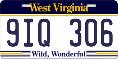 WV license plate 9IQ306