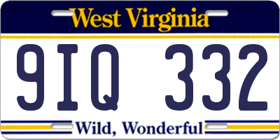 WV license plate 9IQ332