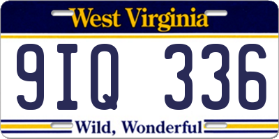 WV license plate 9IQ336