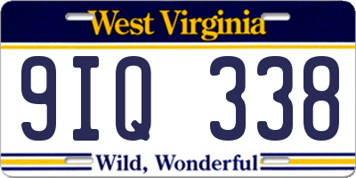 WV license plate 9IQ338