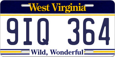 WV license plate 9IQ364