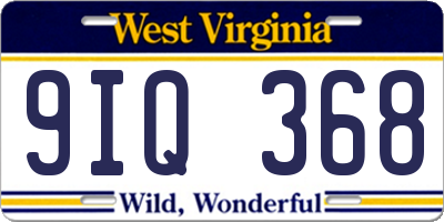 WV license plate 9IQ368