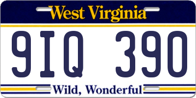 WV license plate 9IQ390