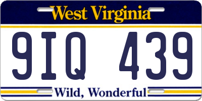 WV license plate 9IQ439