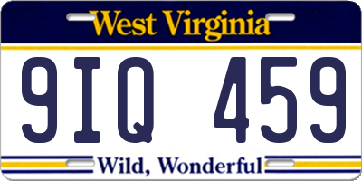 WV license plate 9IQ459