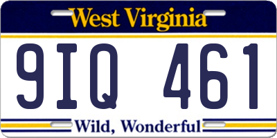 WV license plate 9IQ461