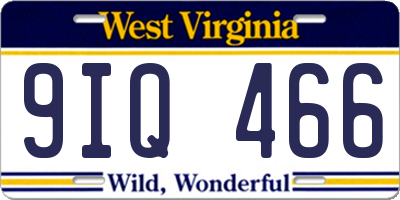 WV license plate 9IQ466