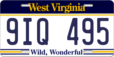 WV license plate 9IQ495
