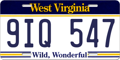WV license plate 9IQ547