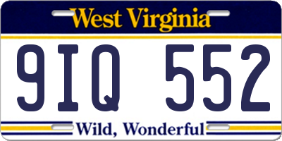 WV license plate 9IQ552