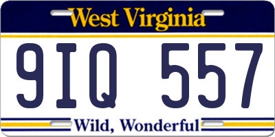 WV license plate 9IQ557
