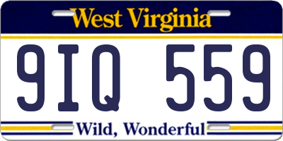 WV license plate 9IQ559
