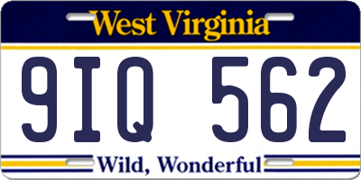WV license plate 9IQ562
