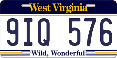 WV license plate 9IQ576