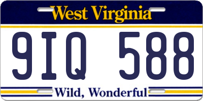 WV license plate 9IQ588
