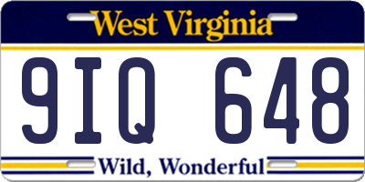 WV license plate 9IQ648