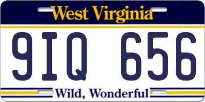 WV license plate 9IQ656