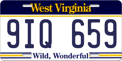 WV license plate 9IQ659