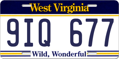 WV license plate 9IQ677