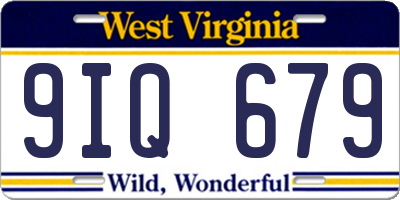 WV license plate 9IQ679