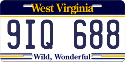 WV license plate 9IQ688