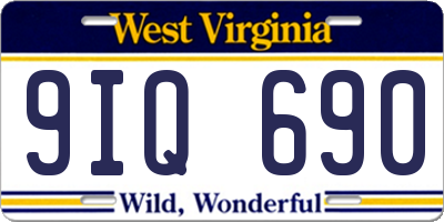 WV license plate 9IQ690