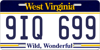 WV license plate 9IQ699