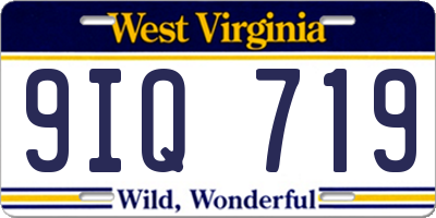 WV license plate 9IQ719