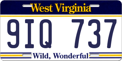 WV license plate 9IQ737