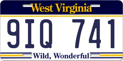 WV license plate 9IQ741