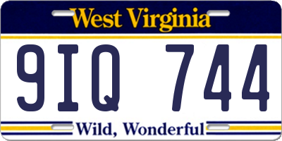 WV license plate 9IQ744