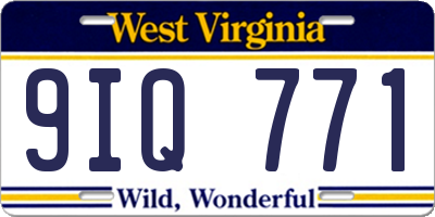 WV license plate 9IQ771