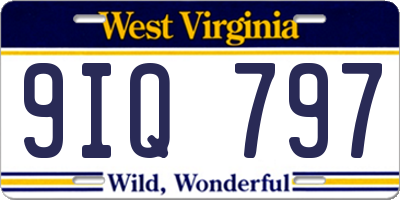WV license plate 9IQ797