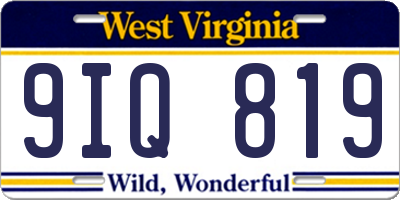 WV license plate 9IQ819