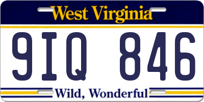 WV license plate 9IQ846