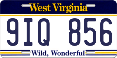 WV license plate 9IQ856