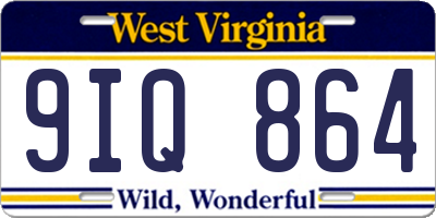 WV license plate 9IQ864