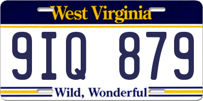 WV license plate 9IQ879