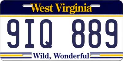 WV license plate 9IQ889