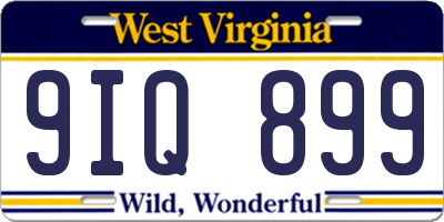 WV license plate 9IQ899