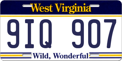 WV license plate 9IQ907