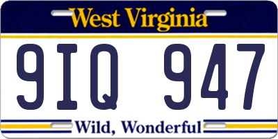 WV license plate 9IQ947