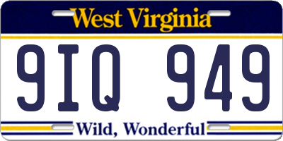 WV license plate 9IQ949