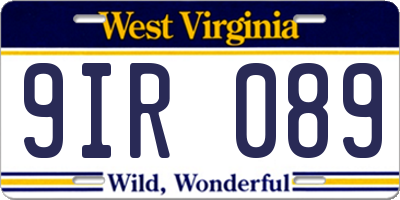 WV license plate 9IR089