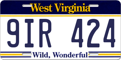 WV license plate 9IR424