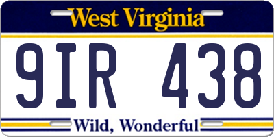 WV license plate 9IR438