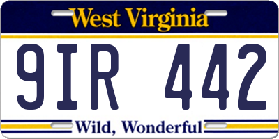 WV license plate 9IR442