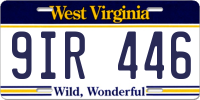 WV license plate 9IR446