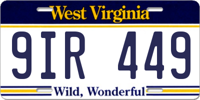 WV license plate 9IR449
