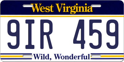 WV license plate 9IR459